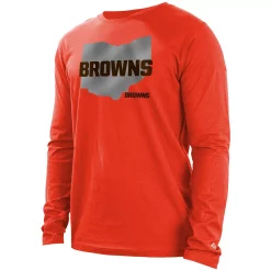 Men's New Era Orange Cleveland Browns State Long Sleeve T-Shirt