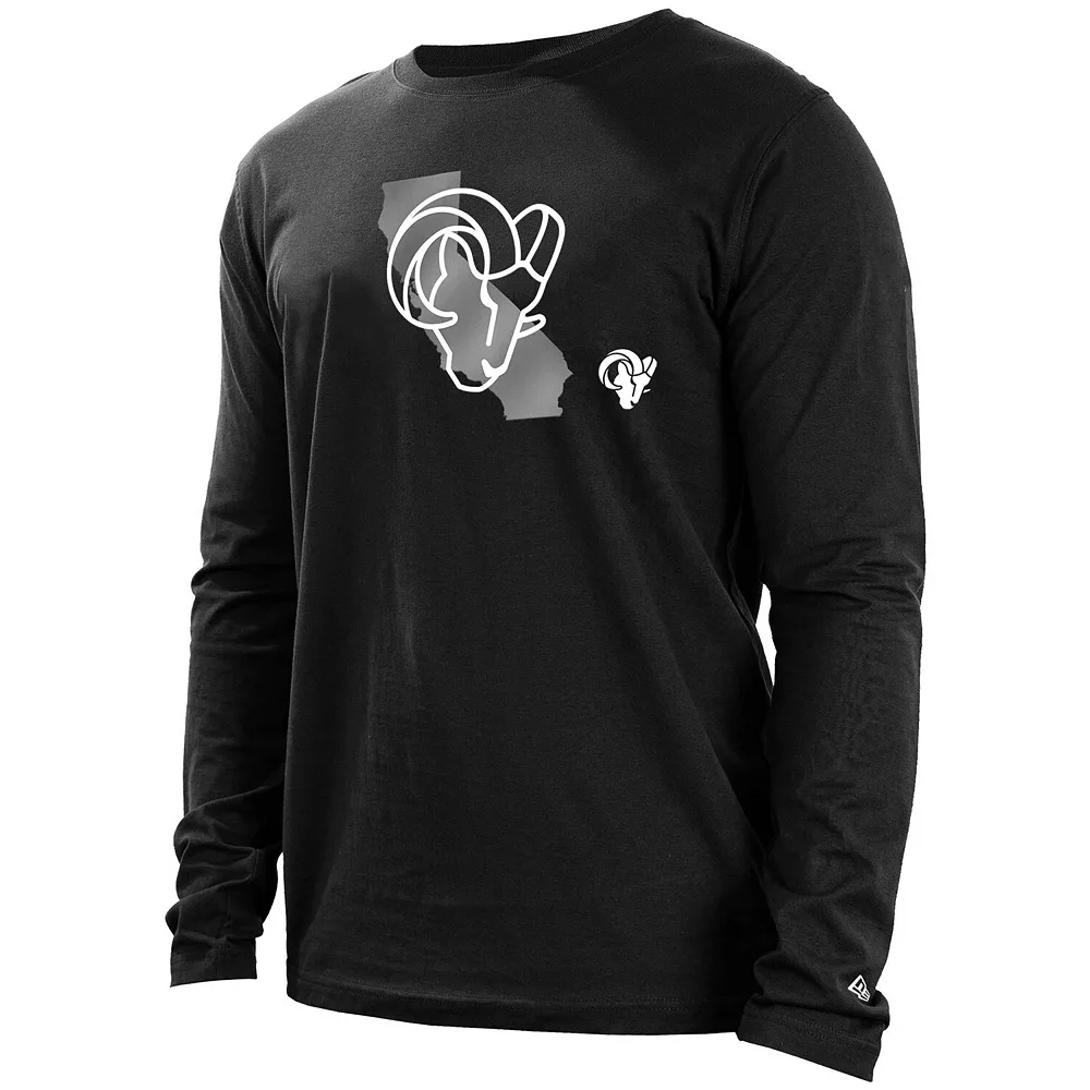 Men's New Era Black Los Angeles Rams State Long Sleeve T-Shirt 1 Men's New Era Black Los Angeles Rams State Long Sleeve T-Shirt