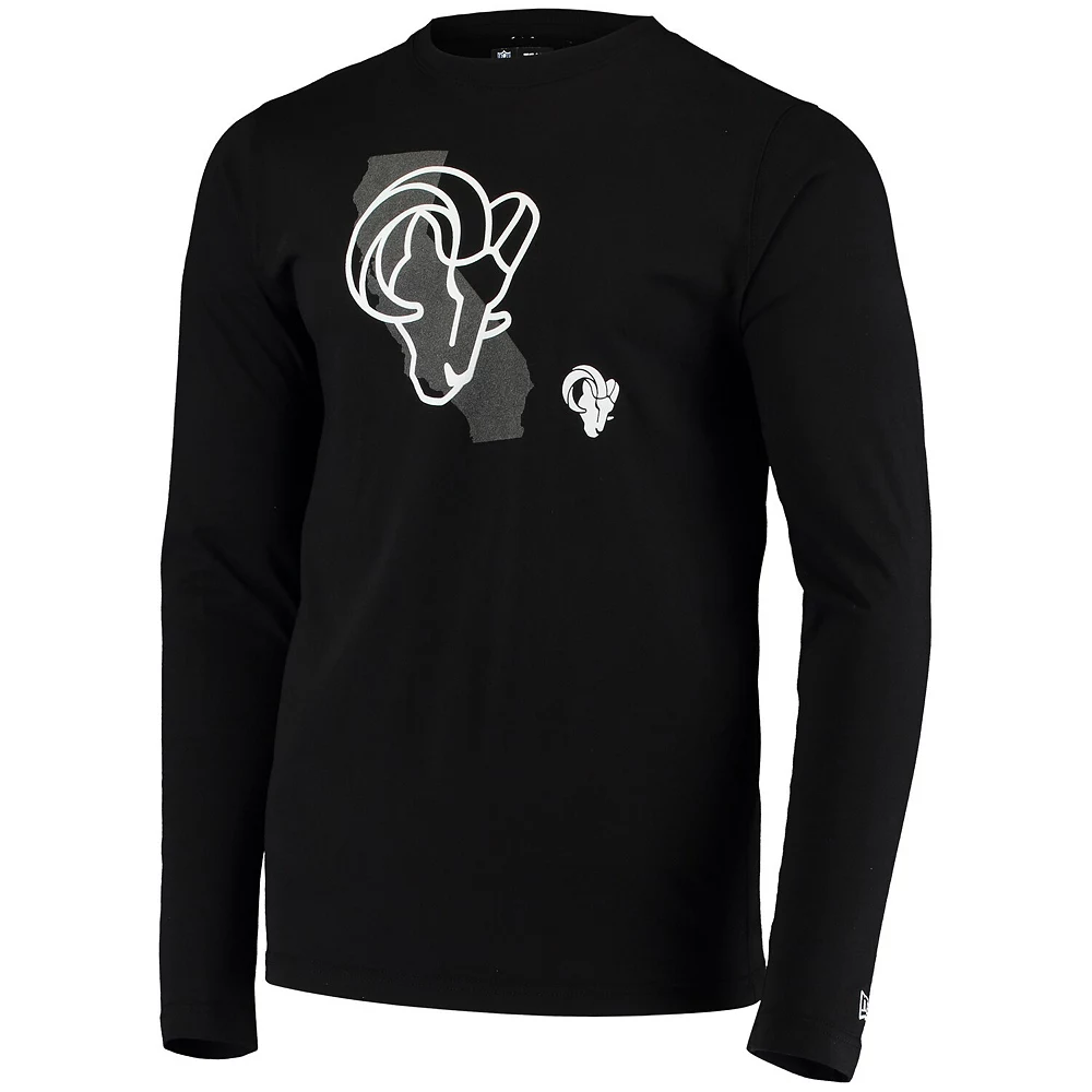 Men's New Era Black Los Angeles Rams State Long Sleeve T-Shirt 3 Men's New Era Black Los Angeles Rams State Long Sleeve T-Shirt - Image 3