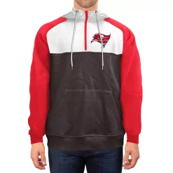 Men's New Era Pewter/White Tampa Bay Buccaneers Gametime Quarter-Zip Hoodie Jacket