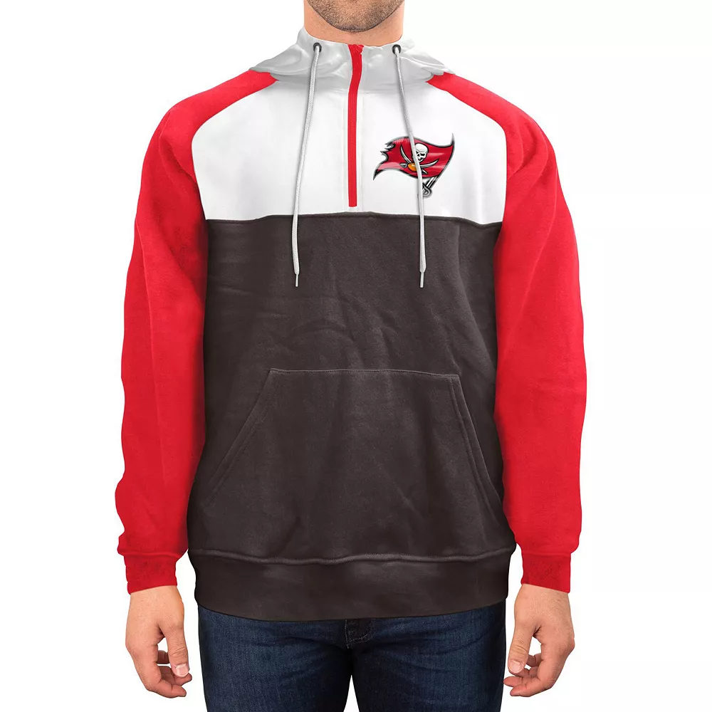 Men's New Era Pewter/White Tampa Bay Buccaneers Gametime Quarter-Zip Hoodie Jacket 1 Men's New Era Pewter/White Tampa Bay Buccaneers Gametime Quarter-Zip Hoodie Jacket
