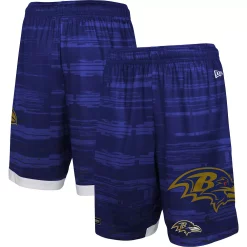Men's New Era Purple Baltimore Ravens Training Daze Shorts