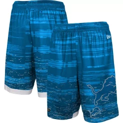 Men's New Era Blue Detroit Lions Training Daze Shorts