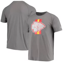 Men's New Era Gray Kansas City Chiefs Training Camp Raglan T-Shirt