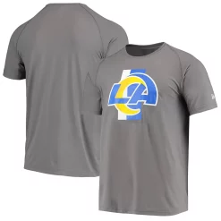 Men's New Era Gray Los Angeles Rams Training Camp Raglan T-Shirt