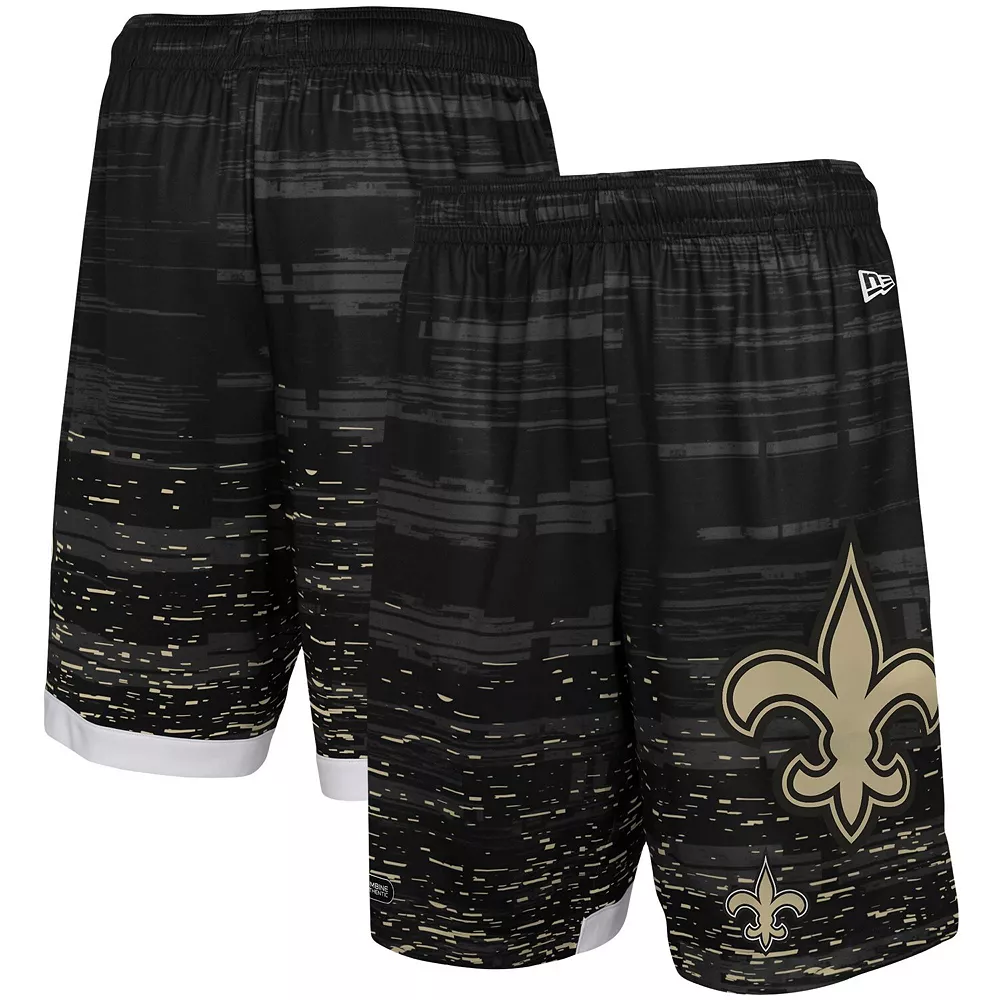 Men's New Era Black New Orleans Saints Training Daze Shorts 2 Men's New Era Black New Orleans Saints Training Daze Shorts - Image 2