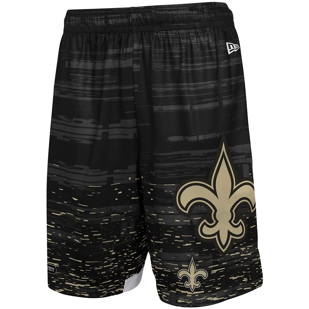 Men's New Era Black New Orleans Saints Training Daze Shorts 3 Men's New Era Black New Orleans Saints Training Daze Shorts - Image 3