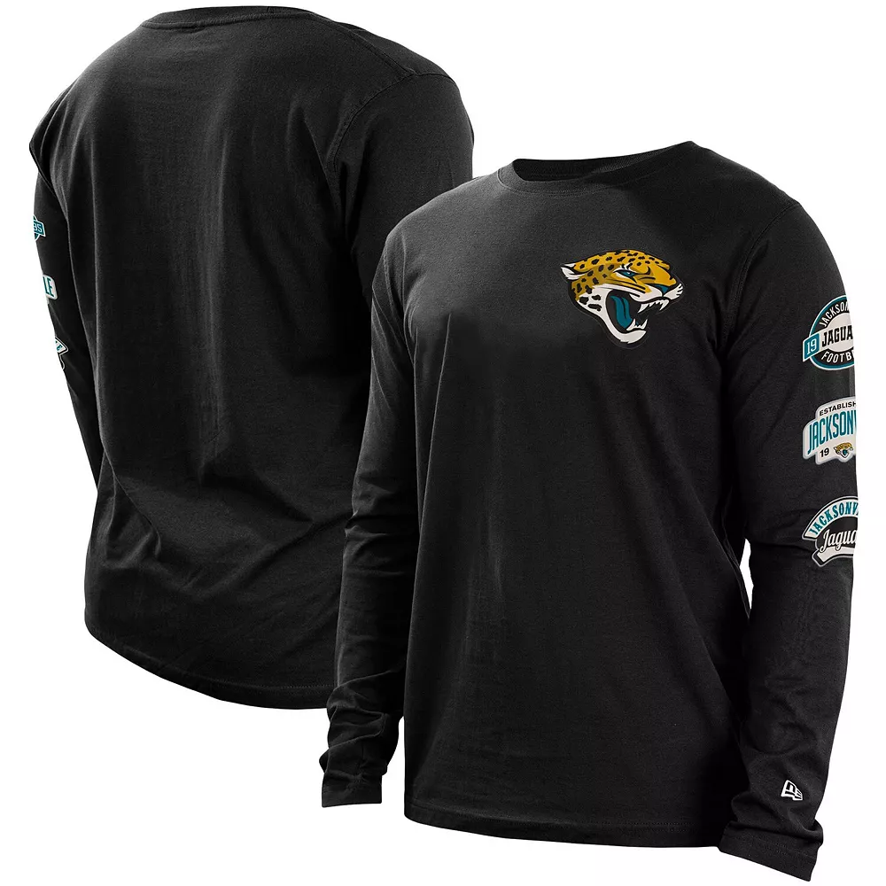 Men's New Era Black Jacksonville Jaguars Hype 2-Hit Long Sleeve T-Shirt 2 Men's New Era Black Jacksonville Jaguars Hype 2-Hit Long Sleeve T-Shirt - Image 2