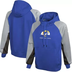 Men's New Era Royal Los Angeles Rams Combine Authentic Back with a Bang Pullover Hoodie