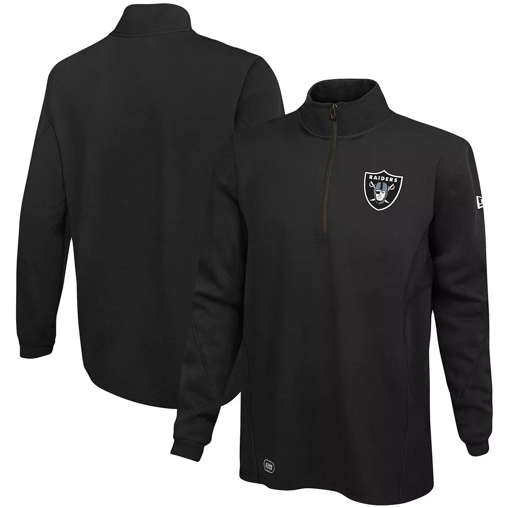 Men's New Era Black Las Vegas Raiders Combine Authentic Overcome Quarter-Zip Jacket 2 Men's New Era Black Las Vegas Raiders Combine Authentic Overcome Quarter-Zip Jacket - Image 2