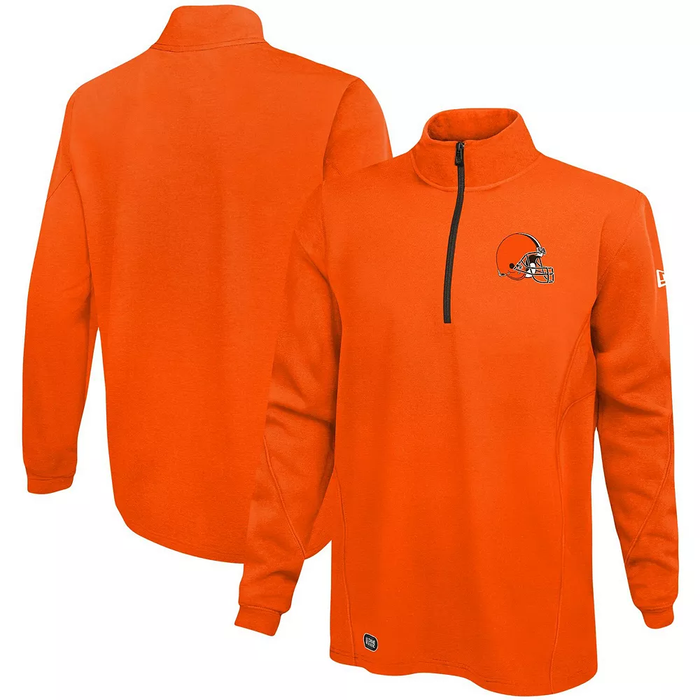 Men's New Era Orange Cleveland Browns Combine Authentic Overcome Quarter-Zip Jacket 2 Men's New Era Orange Cleveland Browns Combine Authentic Overcome Quarter-Zip Jacket - Image 2