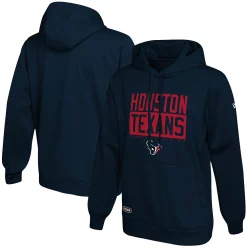 Men's New Era Navy Houston Texans School of Hard Knocks Pullover Hoodie