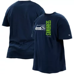 Men's New Era College Navy Seattle Seahawks Big & Tall 2-Hit T-Shirt