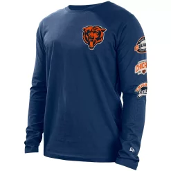 Men's New Era Navy Chicago Bears Hype 2-Hit Long Sleeve T-Shirt -New Era Shop 5053430 ALT2