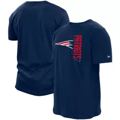 Men's New Era Navy New England Patriots Split Logo 2-Hit T-Shirt