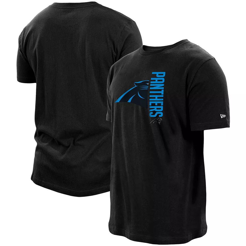 Men's New Era Black Carolina Panthers Split Logo 2-Hit T-Shirt 2 Men's New Era Black Carolina Panthers Split Logo 2-Hit T-Shirt - Image 2