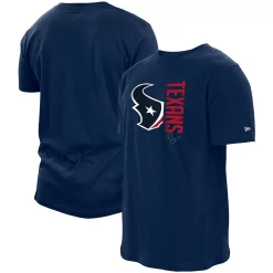 Men's New Era Navy Houston Texans Split Logo 2-Hit T-Shirt