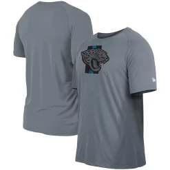 New Era Shop 32 Men's New Era Gray Jacksonville Jaguars Training Camp Raglan T-Shirt