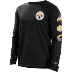 Men's New Era Black Pittsburgh Steelers Hype 2-Hit Long Sleeve T-Shirt -New Era Shop 5277475 ALT2