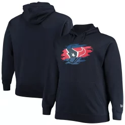 Men's New Era Navy Houston Texans Big & Tall Primary Logo Pullover Hoodie