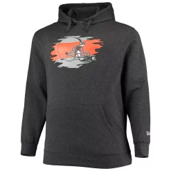 Men's New Era Charcoal Cleveland Browns Big & Tall Primary Logo Pullover Hoodie 5 Men's New Era Charcoal Cleveland Browns Big & Tall Primary Logo Pullover Hoodie -New Era Shop 5320357 ALT2