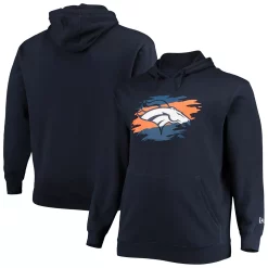 Men's New Era Navy Denver Broncos Big & Tall Primary Logo Pullover Hoodie