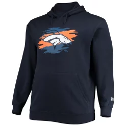 Men's New Era Navy Denver Broncos Big & Tall Primary Logo Pullover Hoodie -New Era Shop 5320365 ALT2