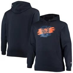 Men's New Era Navy Chicago Bears Big & Tall Primary Logo Pullover Hoodie