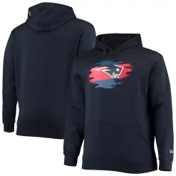 Men's New Era Navy New England Patriots Big & Tall Primary Logo Pullover Hoodie