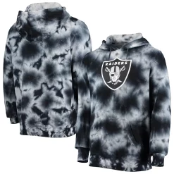 Men's New Era Black Las Vegas Raiders Tie-Dye Pullover Hoodie