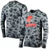Men's New Era Black Cleveland Browns Tie-Dye Long Sleeve T-Shirt