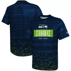 Men's New Era College Navy Seattle Seahawks Combine Authentic Sweep T-Shirt