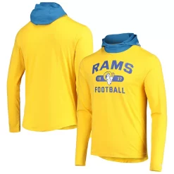 Men's New Era Gold/Blue Los Angeles Rams Active Block Hoodie Long Sleeve T-Shirt