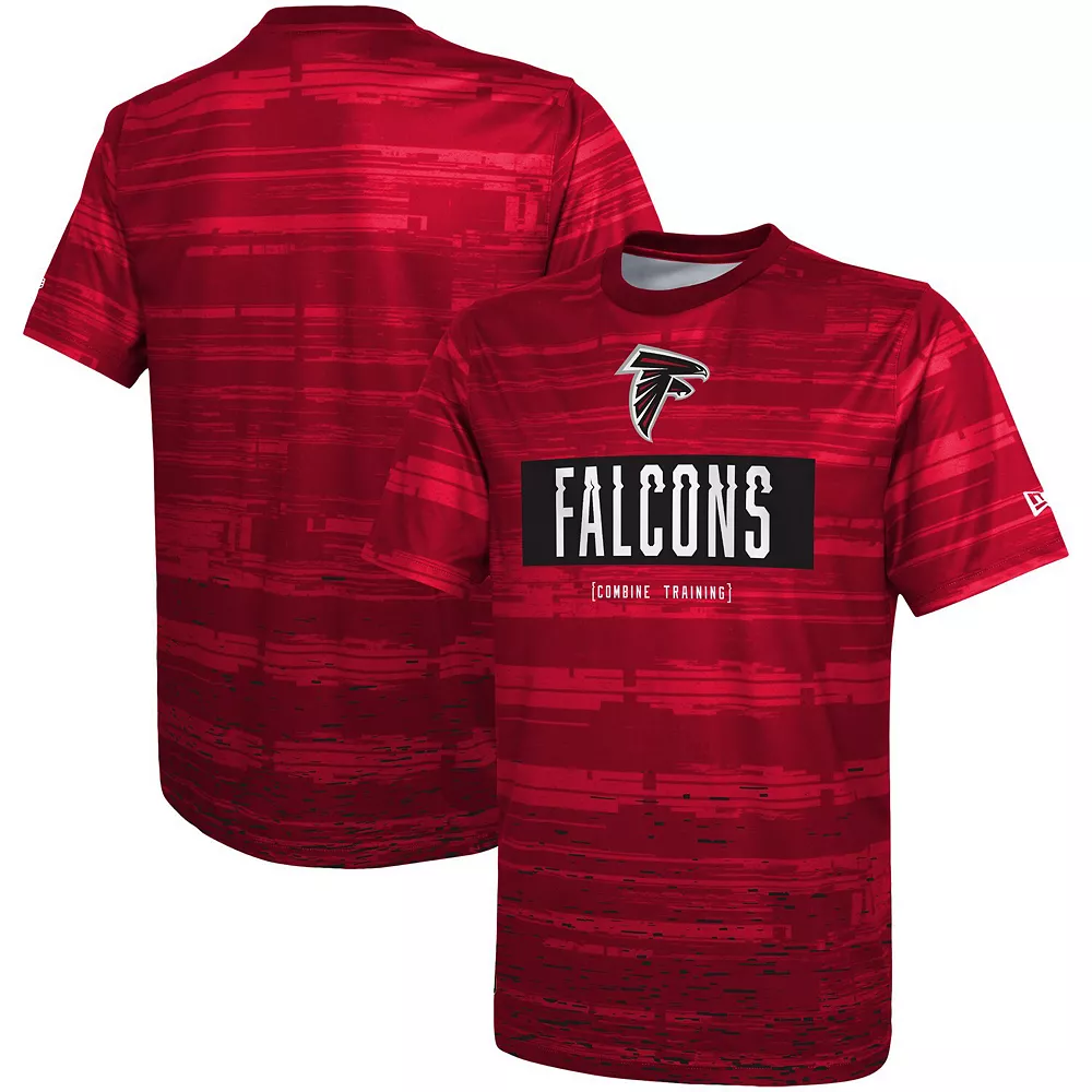 Men's New Era Red Atlanta Falcons Combine Authentic Sweep T-Shirt 1 Men's New Era Red Atlanta Falcons Combine Authentic Sweep T-Shirt