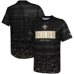 Men's New Era Black New Orleans Saints Combine Authentic Sweep T-Shirt
