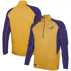Men's New Era Gold Minnesota Vikings Combine Authentic Two-a-Days Half-Zip Jacket