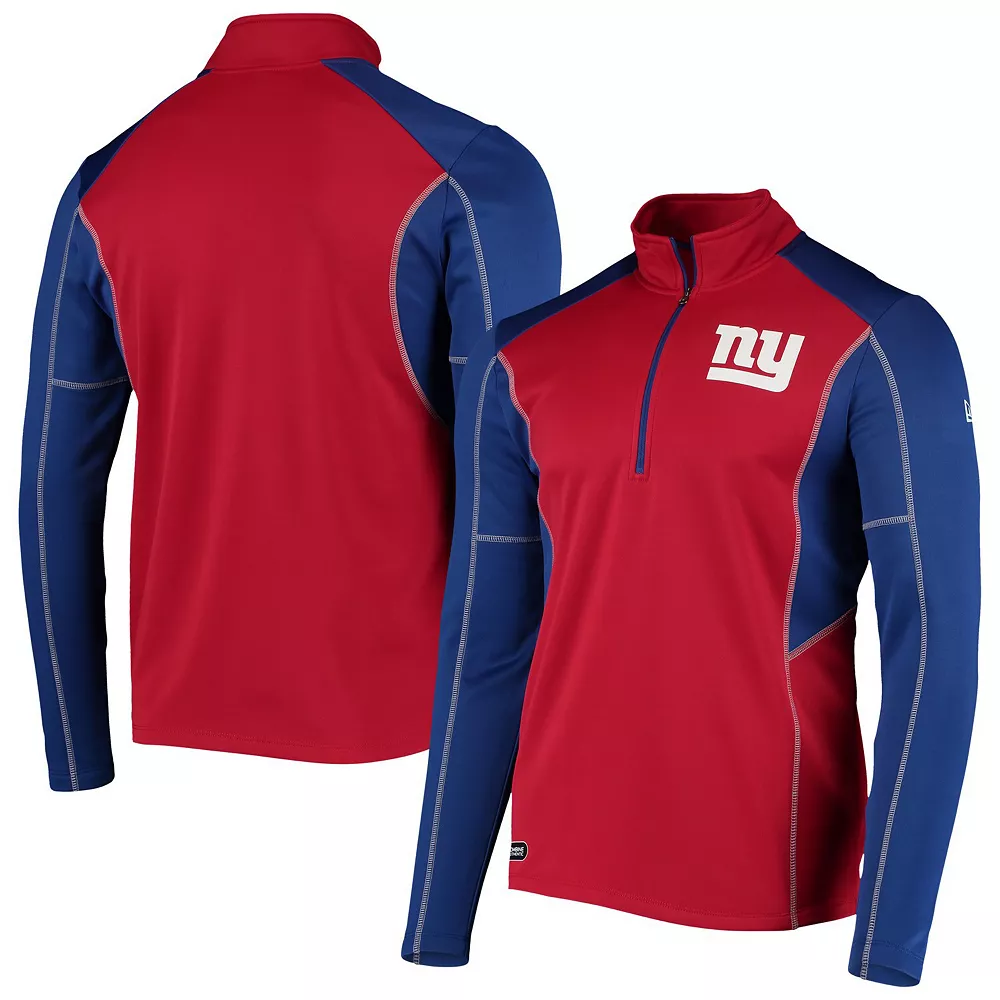 Men's New Era Red New York Giants Combine Authentic Two-a-Days Half-Zip Jacket 1 Men's New Era Red New York Giants Combine Authentic Two-a-Days Half-Zip Jacket