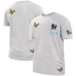 Men's New Era x FELT White Miami Marlins Butterfly T-Shirt