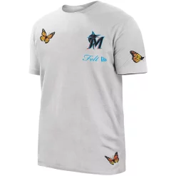 Men's New Era x FELT White Miami Marlins Butterfly T-Shirt -New Era Shop 5377616 ALT2