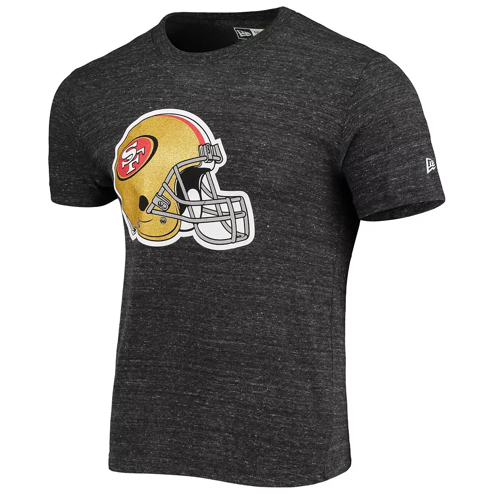 Men's New Era Black San Francisco 49ers Helmet Logo Tri-Blend T-Shirt 3 Men's New Era Black San Francisco 49ers Helmet Logo Tri-Blend T-Shirt - Image 3