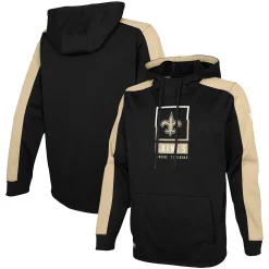 Men's New Era Black New Orleans Saints Combine Authentic Rise Pullover Hoodie