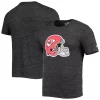 Men's New Era Black Kansas City Chiefs Helmet Logo Tri-Blend T-Shirt