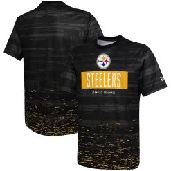 Men's New Era Black Pittsburgh Steelers Combine Authentic Sweep T-Shirt