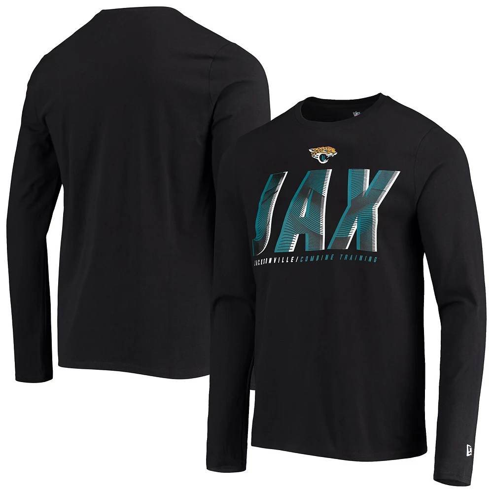 Men's New Era Black Jacksonville Jaguars Combine Authentic Static Abbreviation Long Sleeve T-Shirt 1 Men's New Era Black Jacksonville Jaguars Combine Authentic Static Abbreviation Long Sleeve T-Shirt
