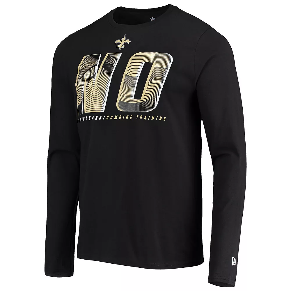 Men's New Era Black New Orleans Saints Combine Authentic Static Abbreviation Long Sleeve T-Shirt 3 Men's New Era Black New Orleans Saints Combine Authentic Static Abbreviation Long Sleeve T-Shirt - Image 3