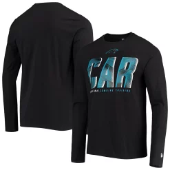 Men's New Era Black Carolina Panthers Combine Authentic Static Abbreviation Long Sleeve T-Shirt