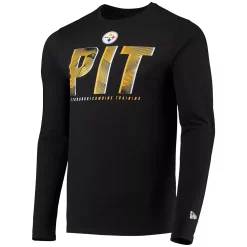 Men's New Era Black Pittsburgh Steelers Combine Authentic Static Abbreviation Long Sleeve T-Shirt -New Era Shop 5386798 ALT2