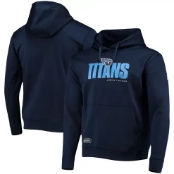 Men's New Era Navy Tennessee Titans Combine Authentic Hard Hash Pullover Hoodie