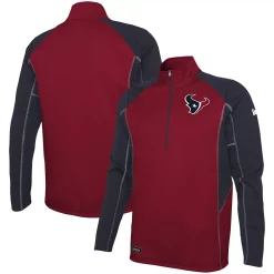 Men's Red Houston Texans Combine Authentic Two-a-Days Half-Zip Jacket