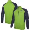 Men's Neon Green Seattle Seahawks Combine Authentic Two-a-Days Half-Zip Jacket